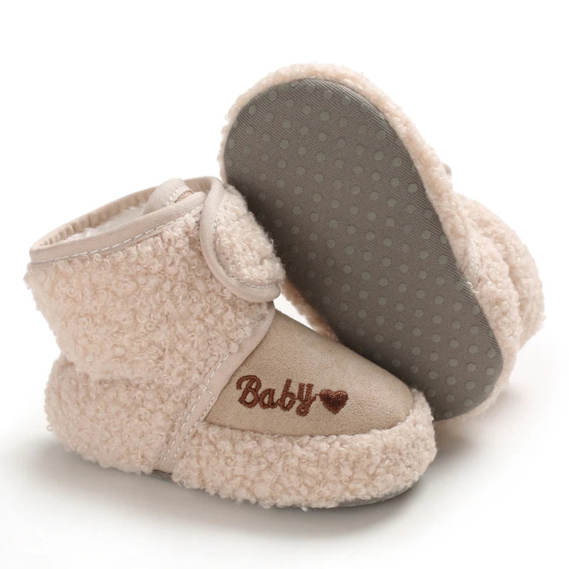 0–18M Winter Baby Snow Boots – Plush Fleece Warm Ankle Boots for Newborn Boys & Girls