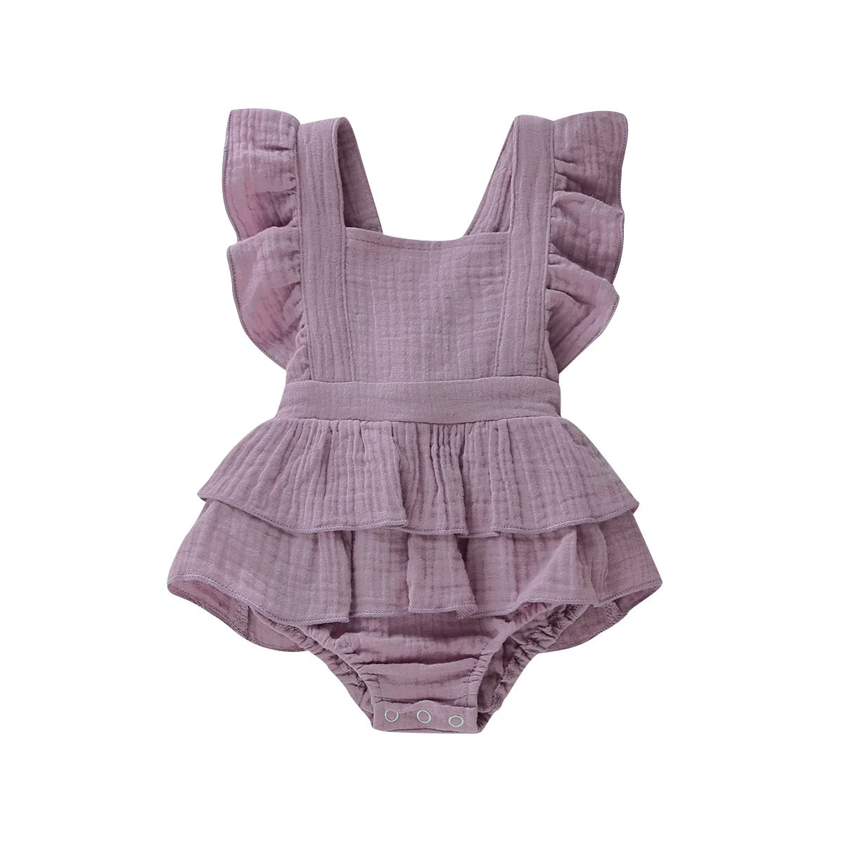 Baby Girl Summer Ruffle Romper – Sleeveless Cotton Jumpsuit Outfit (Newborn to 24 Months, Sunsuit)