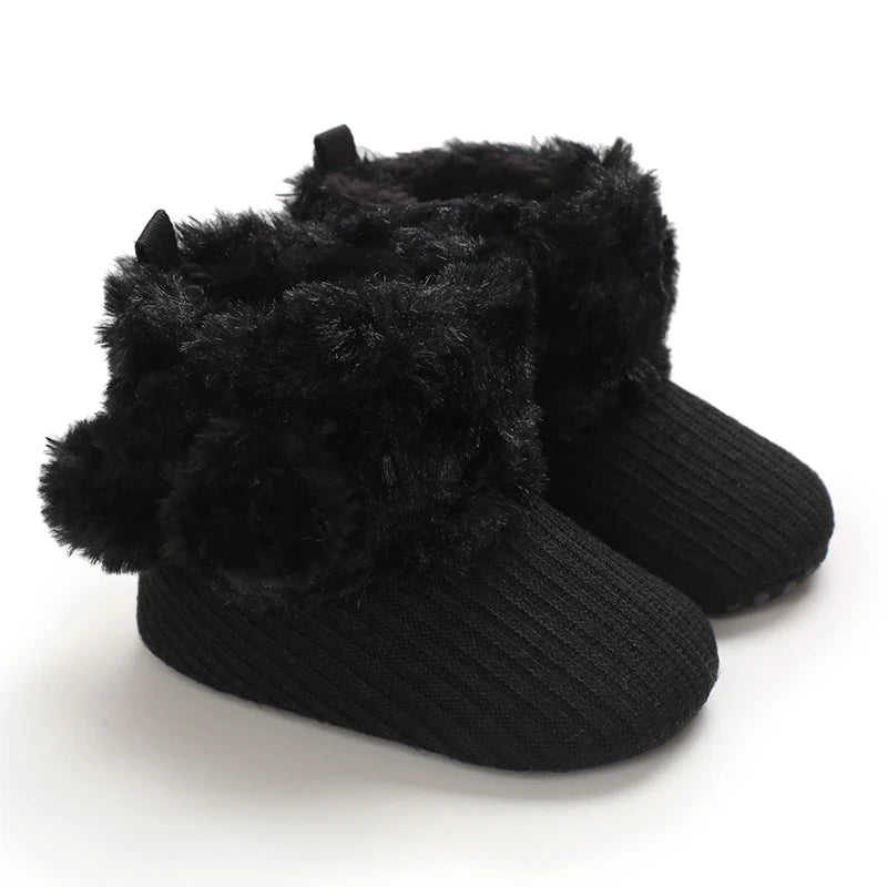 0–18M Winter Baby Snow Boots – Plush Fleece Warm Ankle Boots for Newborn Boys & Girls