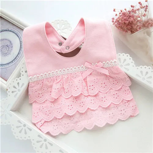 Lawadka Baby Bibs for Girls – 100% Cotton Newborn Princess Lace Bow, Cute Burp Cloths for Boys & Girls, Infant Saliva Towels (0-2Y) - Kidzy Market