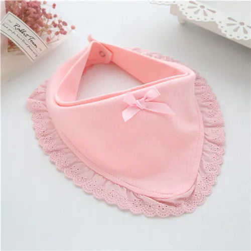 Lawadka Baby Bibs for Girls – 100% Cotton Newborn Princess Lace Bow, Cute Burp Cloths for Boys & Girls, Infant Saliva Towels (0-2Y) - Kidzy Market