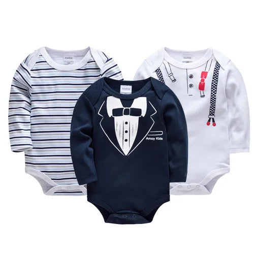 Kavkas 6PCS/3PCS Baby Bodysuit Set – Long Sleeve 100% Cotton Newborn Onesies (0-12 Months)