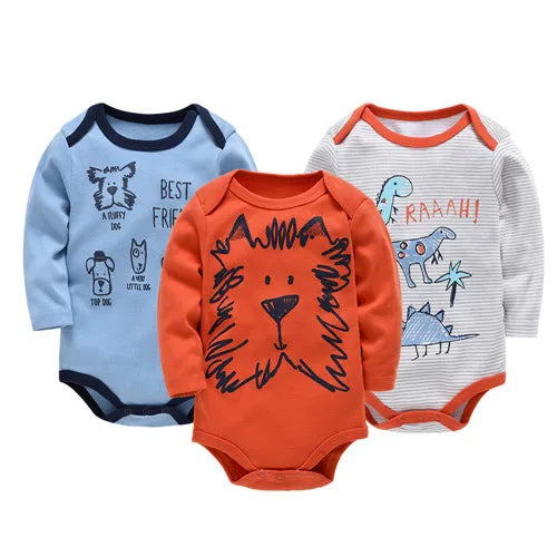 Kavkas 6PCS/3PCS Baby Bodysuit Set – Long Sleeve 100% Cotton Newborn Onesies (0-12 Months)