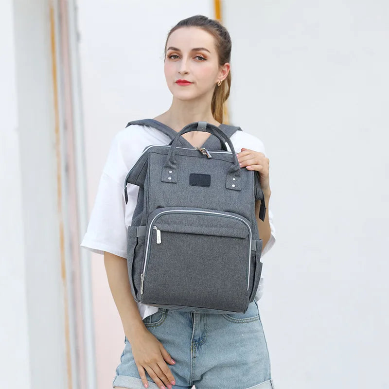 Large Capacity Waterproof Nappy Backpack – Multi-Function Travel Diaper Bag for Moms & Baby Care - Kidzy Market