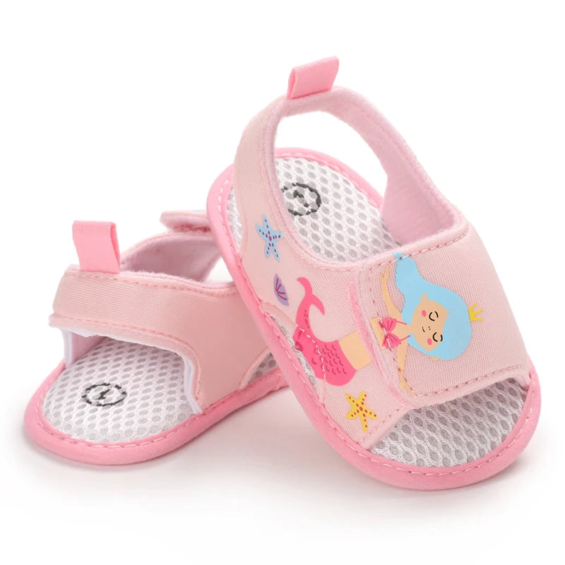 Summer Newborn Infant Baby Girls Princess First Walker Shoes – Soft Sole Sandals & Beach Slippers