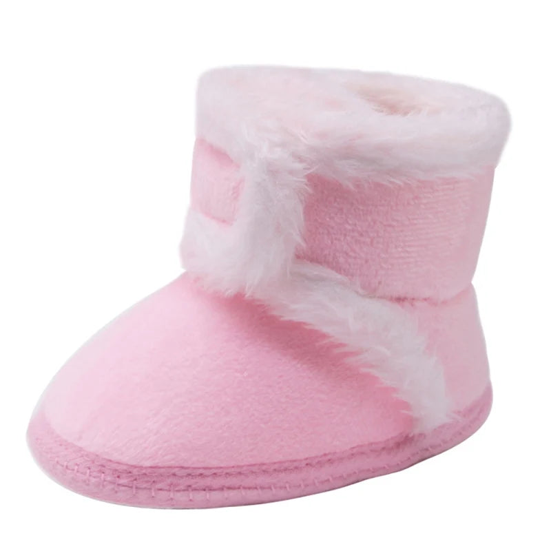 Baywell Winter Warm Fur Snow Boots Baby Booties Anti-slip Infant Boys Bootie Shoes 0-18 Month