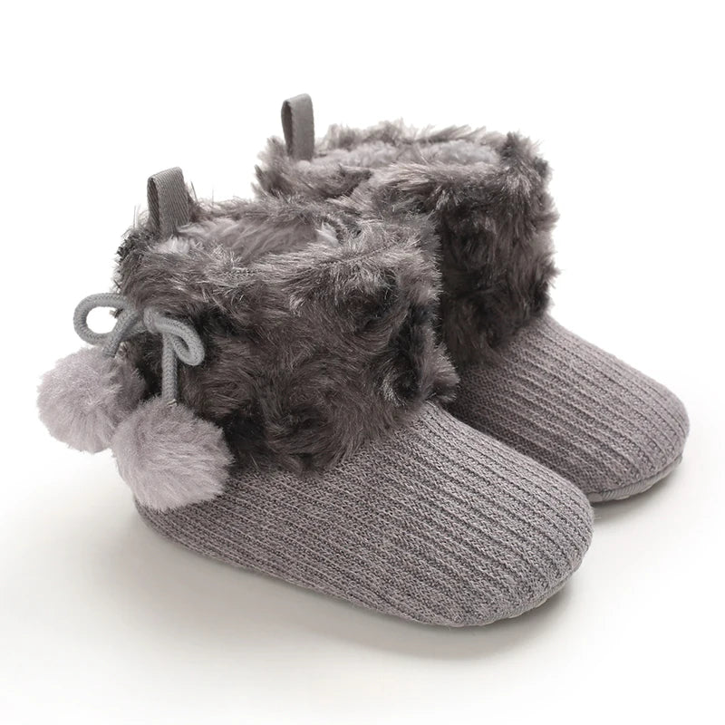 0–18M Winter Baby Snow Boots – Plush Fleece Warm Ankle Boots for Newborn Boys & Girls
