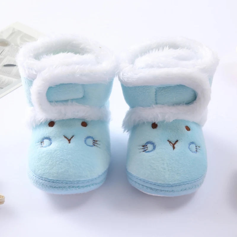 Baywell Winter Warm Fur Snow Boots Baby Booties Anti-slip Infant Boys Bootie Shoes 0-18 Month