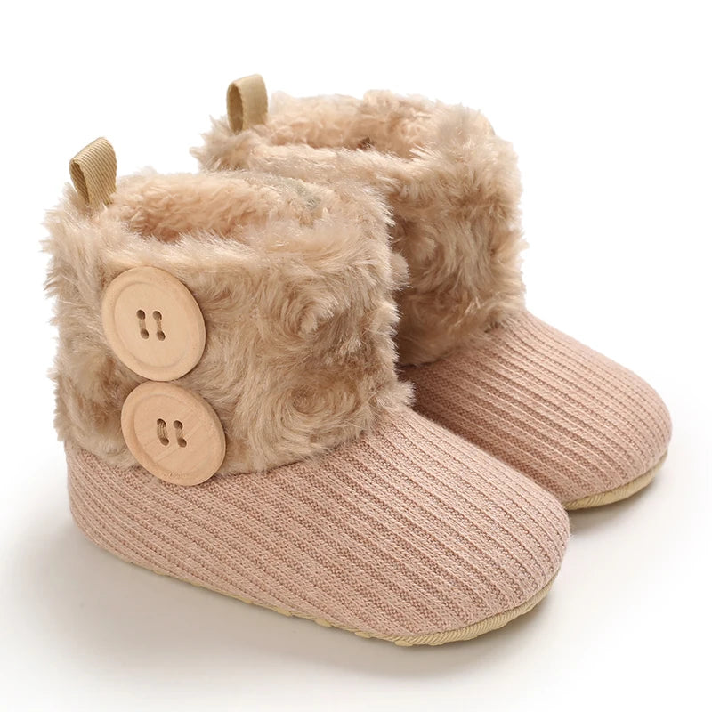 0–18M Winter Baby Snow Boots – Plush Fleece Warm Ankle Boots for Newborn Boys & Girls