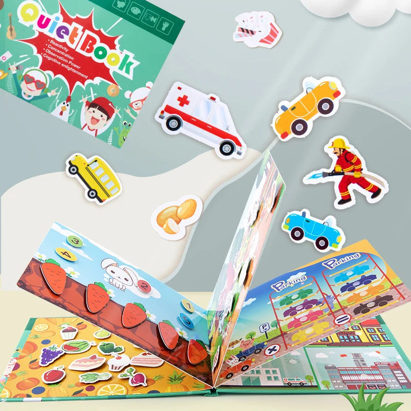 Montessori Quiet Book – Animal and Number Matching Puzzle Toy for Kids