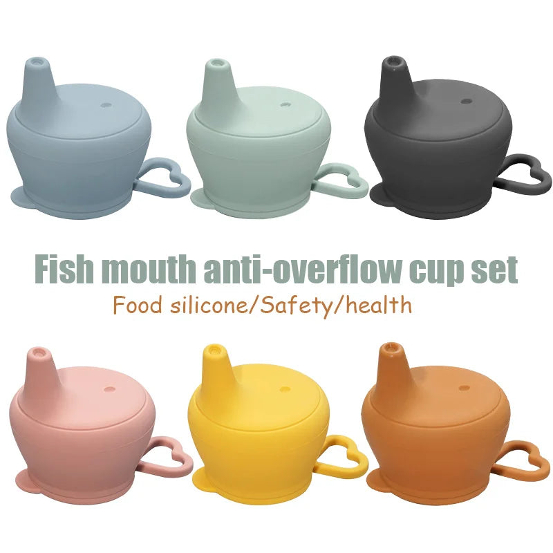 Silicon Baby Feeding Cups Lid Fashion Baby Drinkware Sippy Cups Duckbilly Cover For Toddlers & Kids Tableware