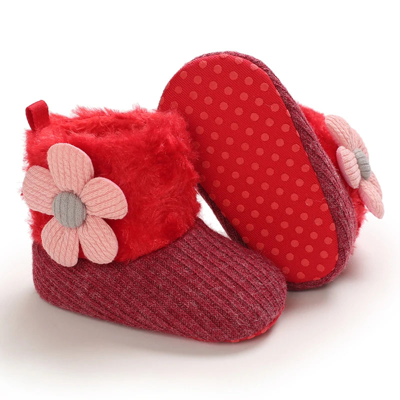 0–18M Winter Baby Snow Boots – Plush Fleece Warm Ankle Boots for Newborn Boys & Girls