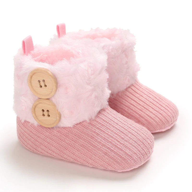 0–18M Winter Baby Snow Boots – Plush Fleece Warm Ankle Boots for Newborn Boys & Girls