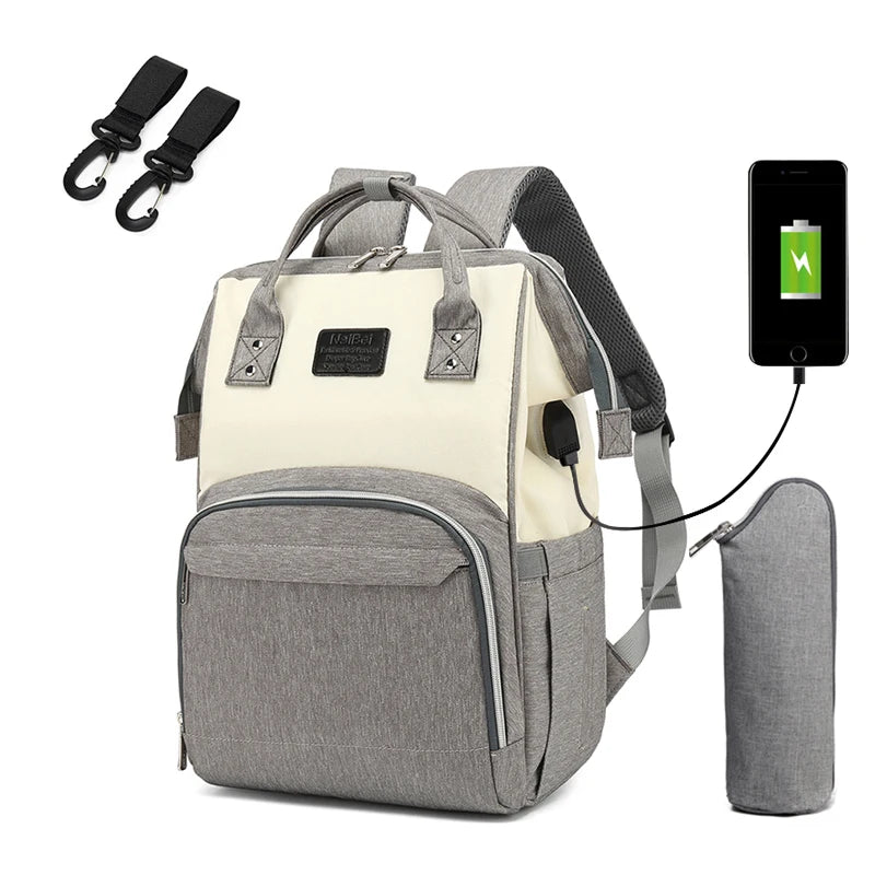 Large Capacity Waterproof Nappy Backpack – Multi-Function Travel Diaper Bag for Moms & Baby Care - Kidzy Market