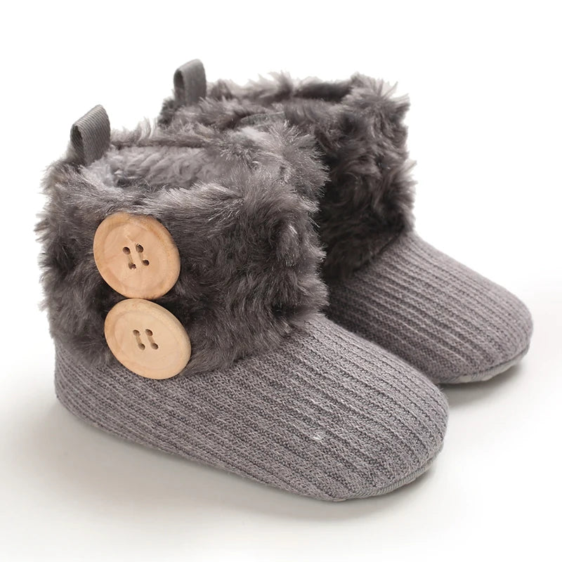 0–18M Winter Baby Snow Boots – Plush Fleece Warm Ankle Boots for Newborn Boys & Girls
