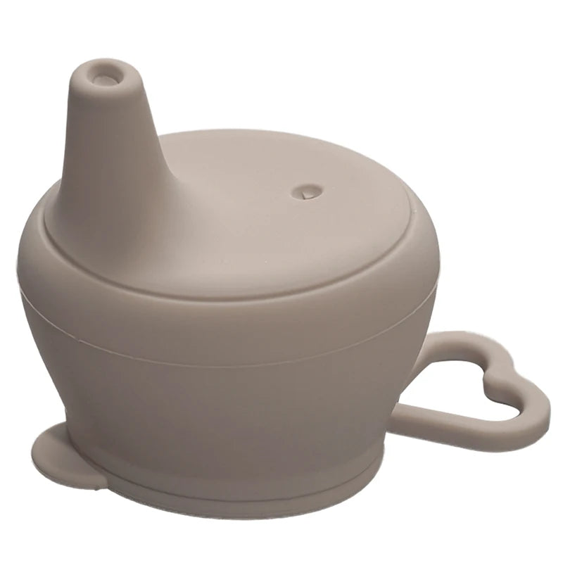 Food Grade Silicone Baby Feeding Mug with Lid, Fashion Infant Drinkware Sippy Cups for Toddlers & Kids with Straw