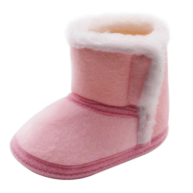 Baywell Winter Warm Fur Snow Boots Baby Booties Anti-slip Infant Boys Bootie Shoes 0-18 Month