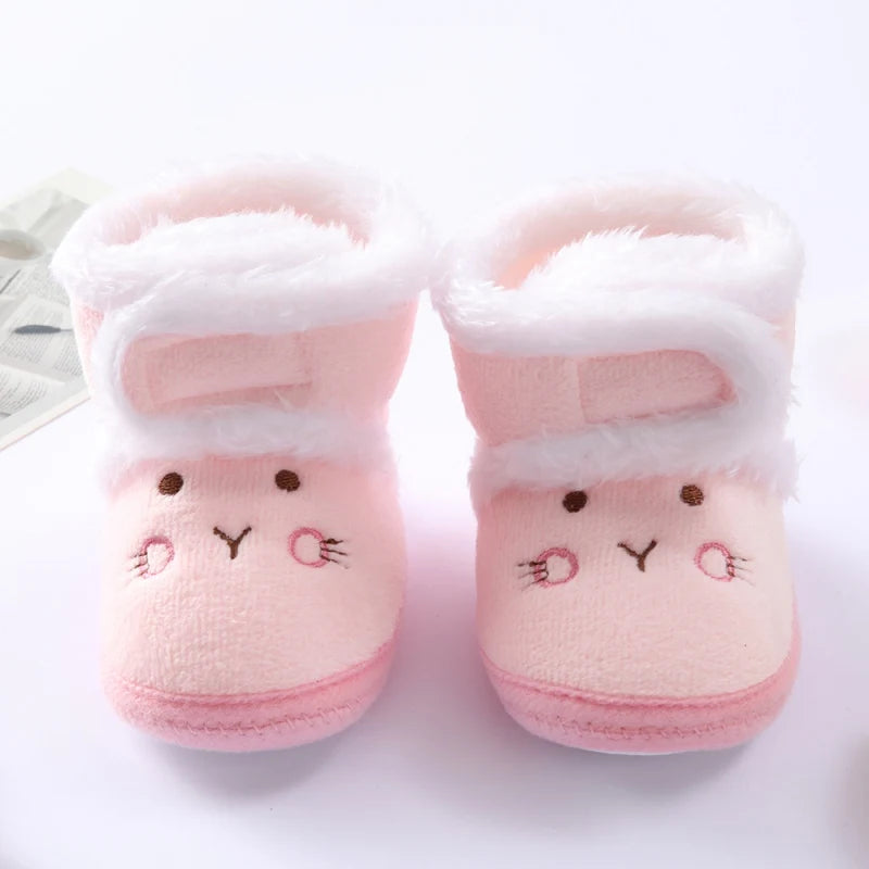 Baywell Winter Warm Fur Snow Boots Baby Booties Anti-slip Infant Boys Bootie Shoes 0-18 Month