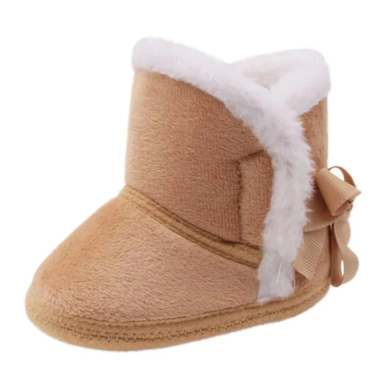 Baywell Winter Warm Fur Snow Boots Baby Booties Anti-slip Infant Boys Bootie Shoes 0-18 Month