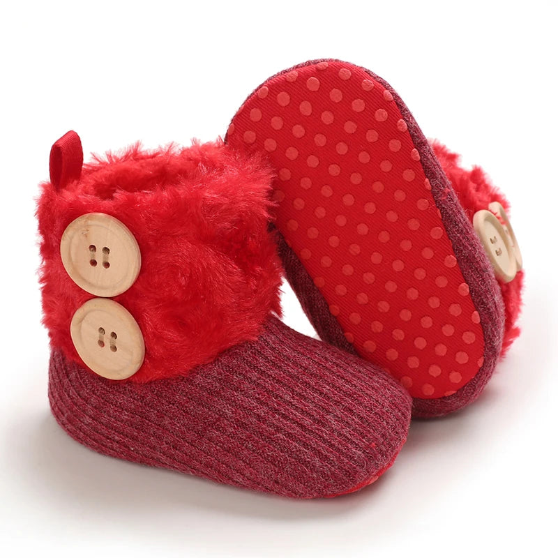 0–18M Winter Baby Snow Boots – Plush Fleece Warm Ankle Boots for Newborn Boys & Girls
