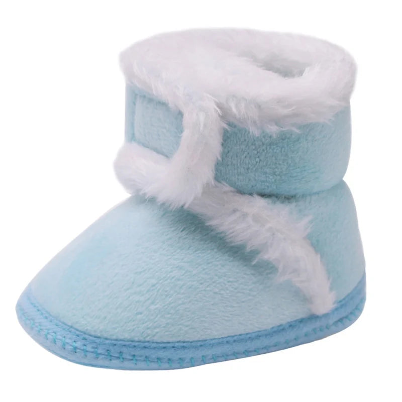 Baywell Winter Warm Fur Snow Boots Baby Booties Anti-slip Infant Boys Bootie Shoes 0-18 Month