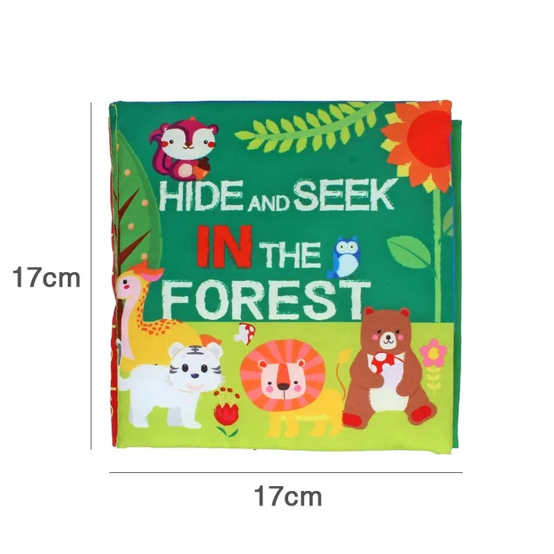 Baby Tail Cloth Book – Interactive Early Learning Toy with Sound Paper and Rattle for Ages 0–36 Months