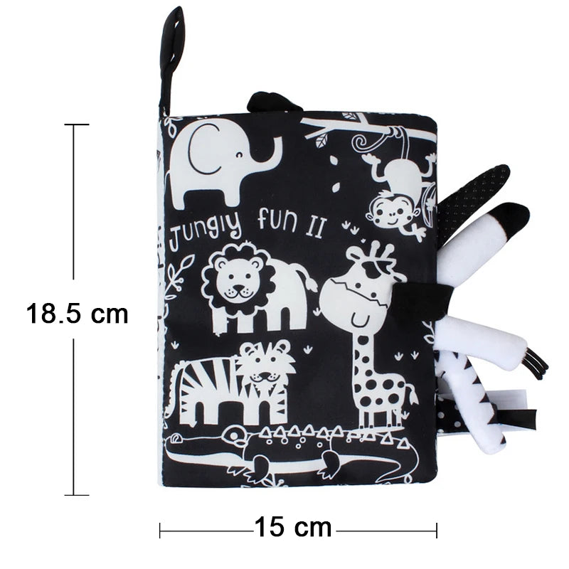 New Baby Toys - Cartoon Animals Tail Cloth Book, Educational Ringed Paper Cloth Book, Enlightenment Toy for Babies 0-12 Months