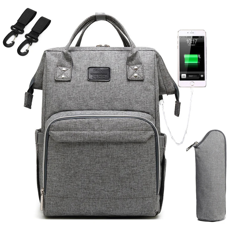 Large Capacity Waterproof Nappy Backpack – Multi-Function Travel Diaper Bag for Moms & Baby Care - Kidzy Market