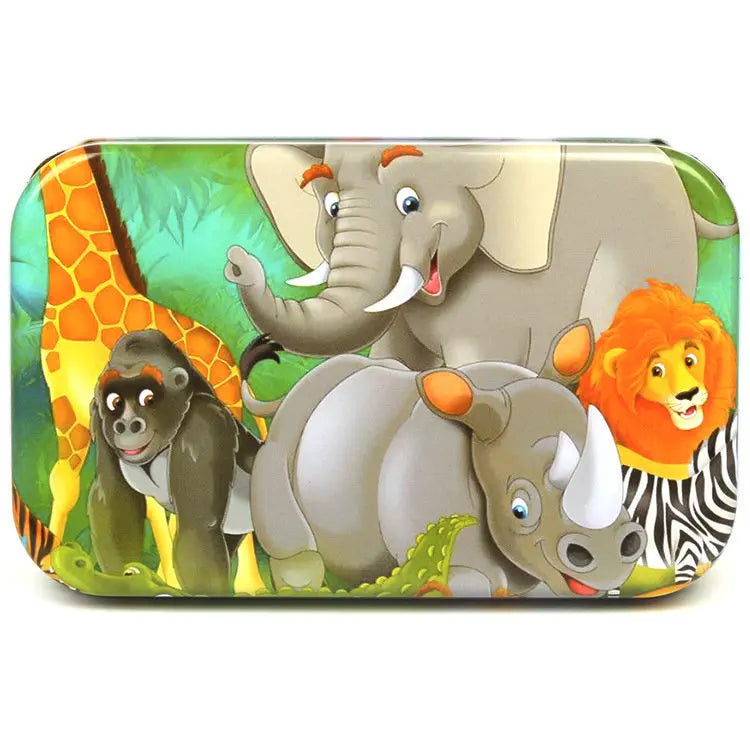 60 Pieces Wooden Jigsaw Puzzle – Cartoon Vehicle and Animal Educational Toy for Kids