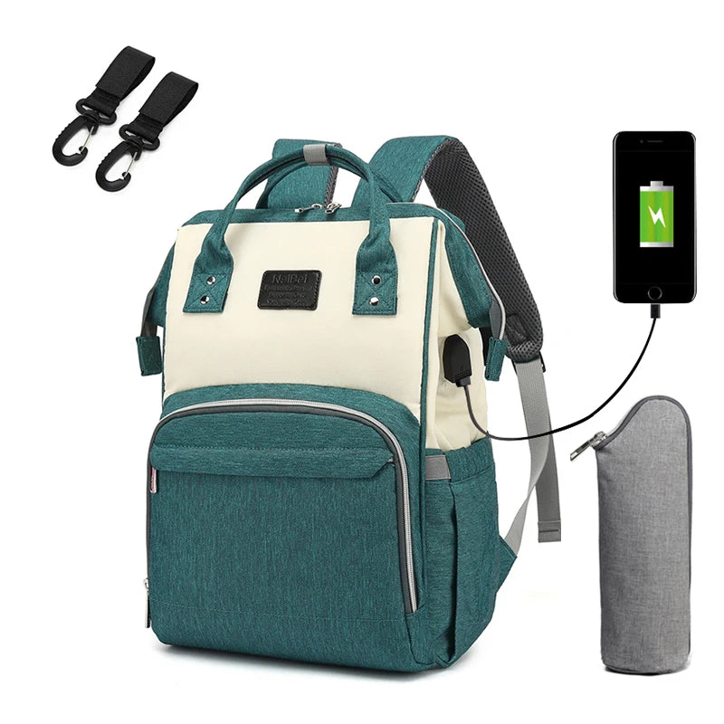 Large Capacity Waterproof Nappy Backpack – Multi-Function Travel Diaper Bag for Moms & Baby Care - Kidzy Market
