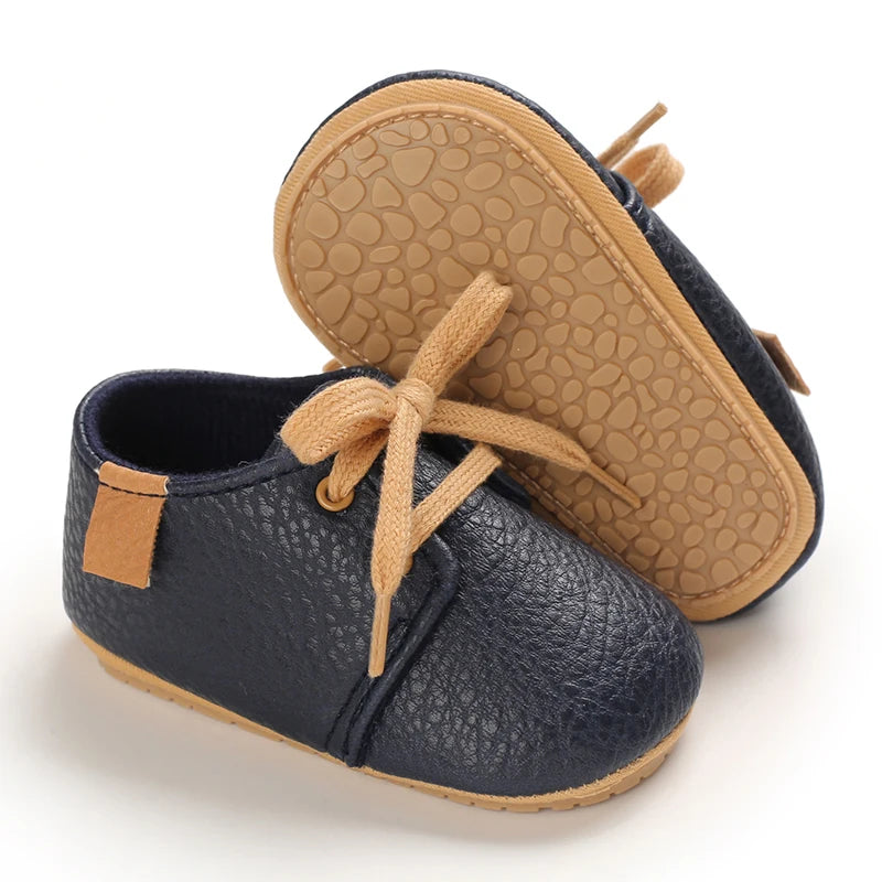 New Baby Shoes Retro Leather Boy Girl Multicolor Toddler Rubber Sole Anti-Slip First Walkers Infant Moccasins