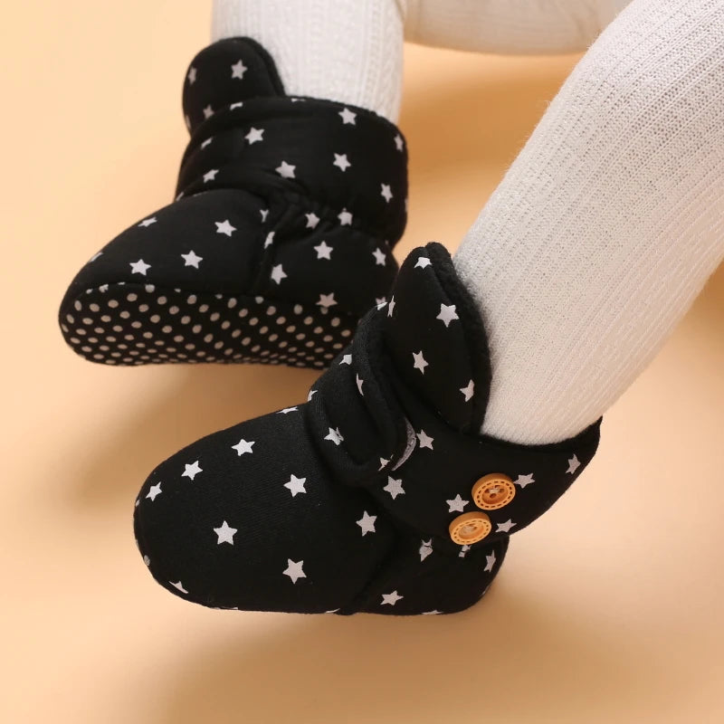 0–18M Winter Baby Snow Boots – Plush Fleece Warm Ankle Boots for Newborn Boys & Girls