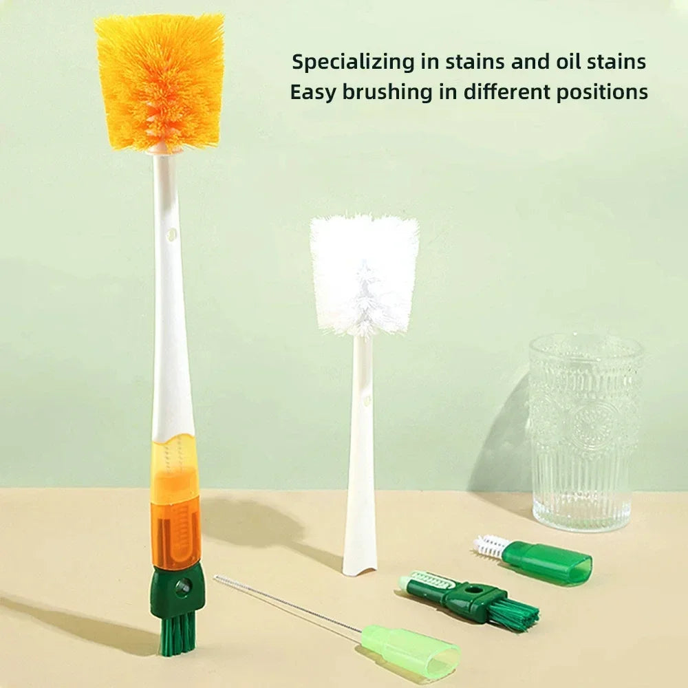 5 in 1 Mother-Child Baby Bottle Cup Cleaning Brush Feeding Clean Tool Set, Water Bottle Cleaning Brush