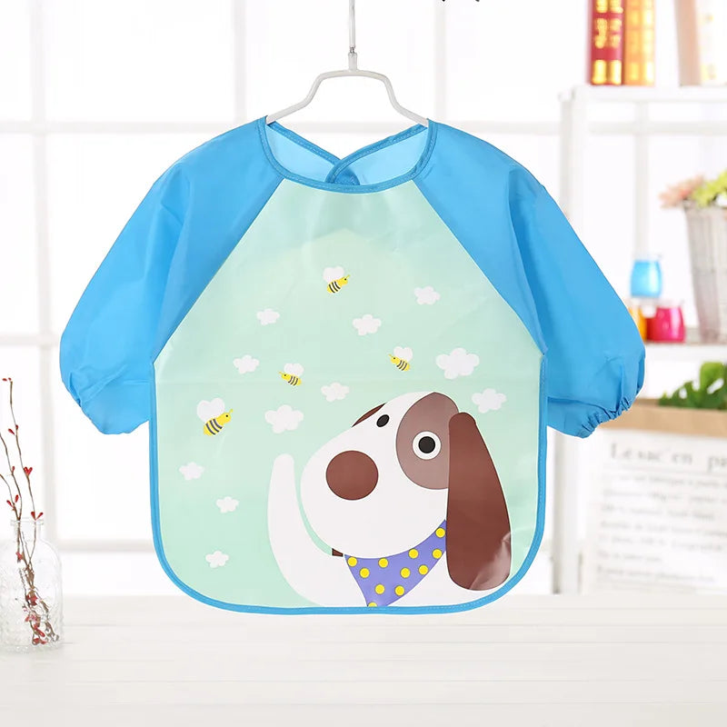 Waterproof EVA Full Sleeve Baby Bibs | Long Sleeve Children Feeding Smock Apron | Kids Eating Breastplate & Infant Scarf Clothing - Kidzy Market