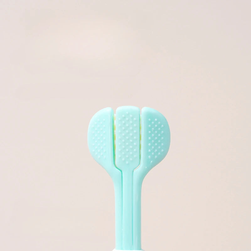 New Baby Three-Sided Toothbrush Cat Claw Design – Soft Bristles for 3-13 Years Old Kids Oral Care
