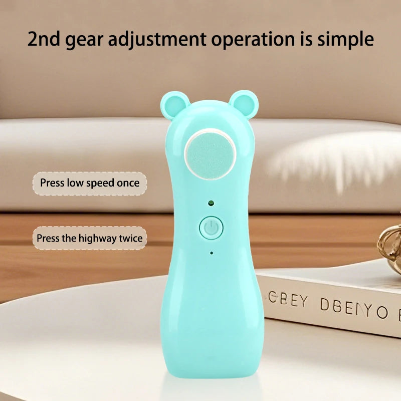 Baby Nail Grinder – Rabbit & Bear Rechargeable Anti-Clamping Nail Clippers, Electric Nail Grinder Set for Newborn Care