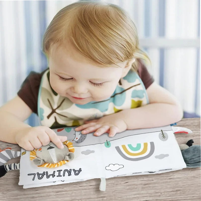 Soft 3D Baby Cloth Book – High Contrast Touch-and-Feel Montessori Sensory Toy for Infants and Toddlers