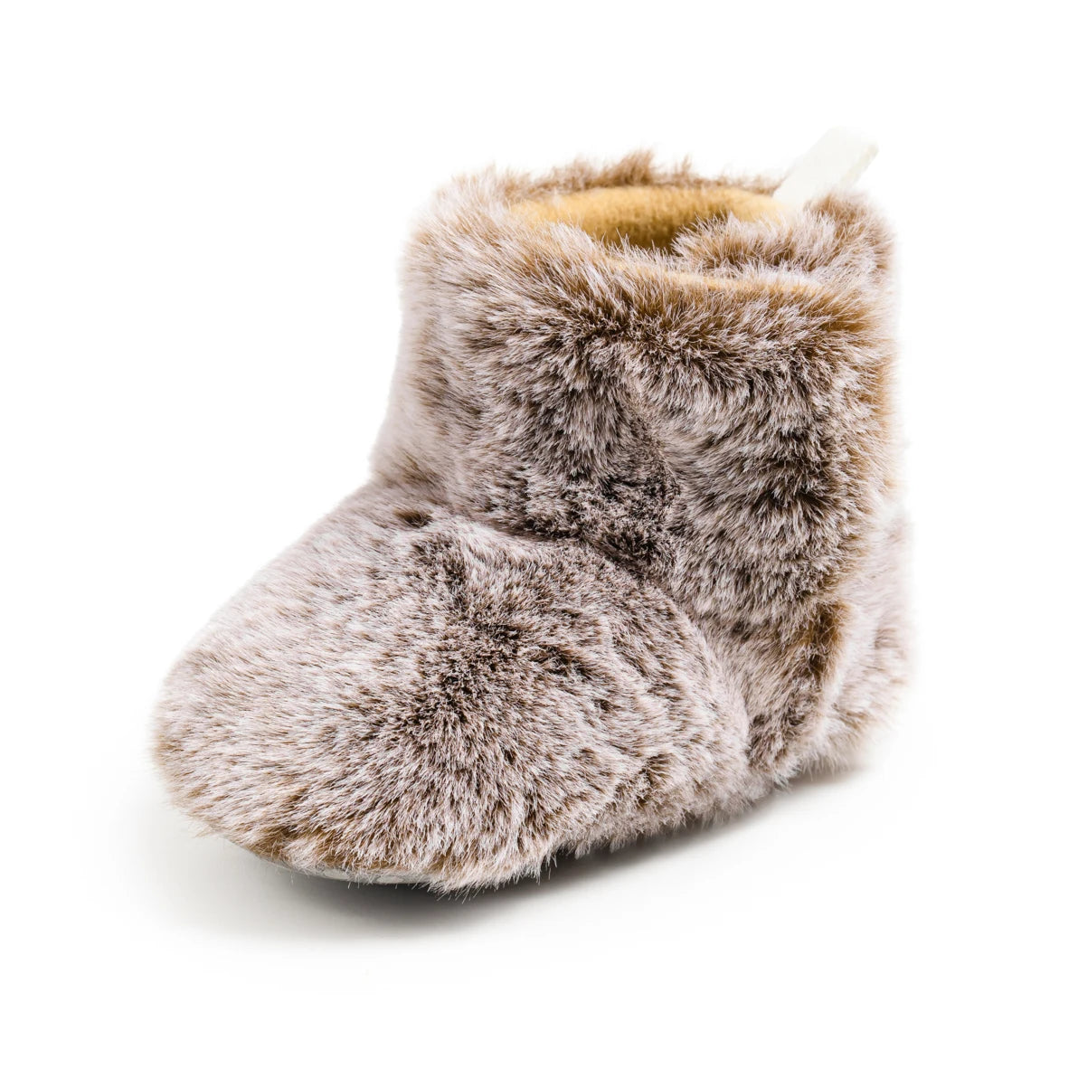 KIDSUN Baby Booties, Newborn Infant Boy Girl Non-Slip Soft Sole Crib Shoes, Toddler Plush Fluff Winter Warm Prewalker Boots