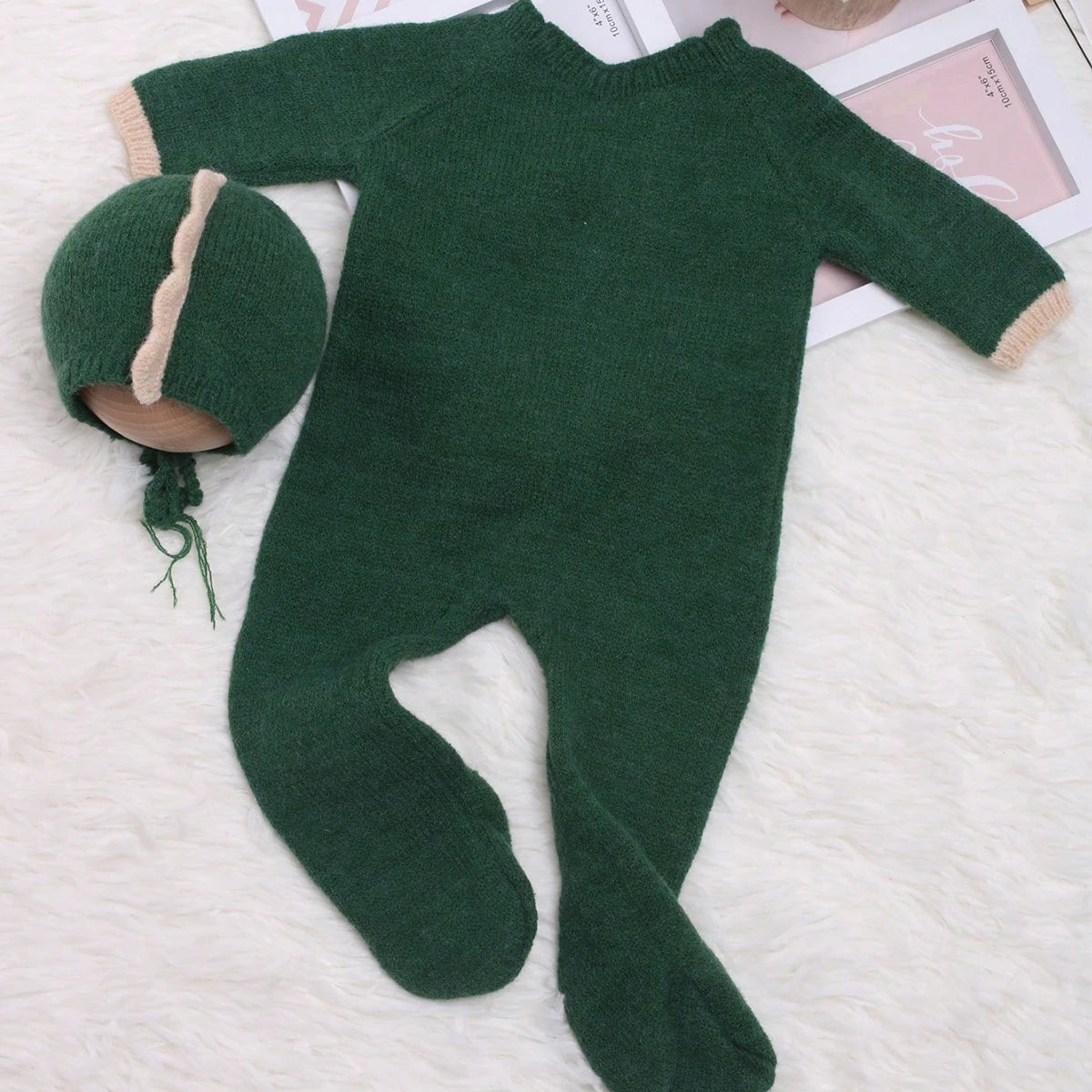 Ylsteed Knitted Newborn Dinosaur Outfit for Photo Shoot Baby Boy Photography Clothes Cute Animal Design Jumpsuit