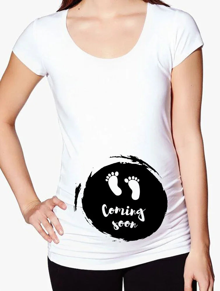 Women Pregnancy T-shirt It's A Girl Baby Print Pregnant Maternity T-shirts Funny Pregnant Women Summer Tees Tops