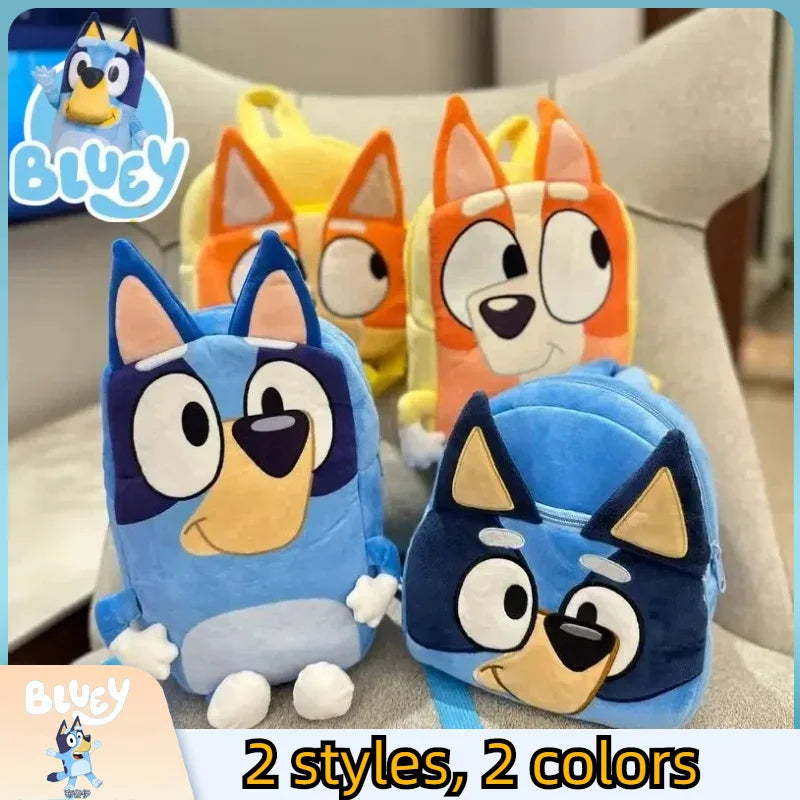 Bluey Children’s Plush Backpack – Cartoon Family Schoolbag for Picnic and Travel Gifts