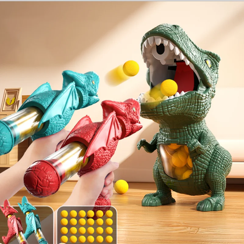 Dinosaur Shooting Toy – Tyrannosaurus Rex Soft Bullet Gun, Parent-Child Interactive Puzzle Toy for Kids