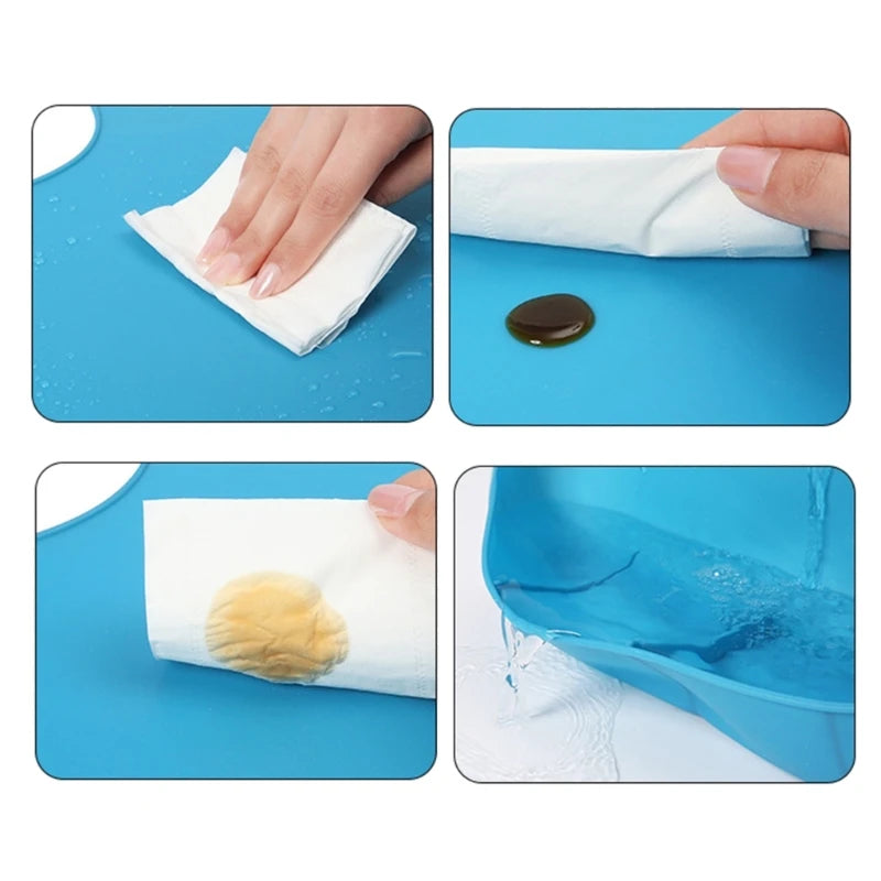 Waterproof Anti-Oil Silicone Bib for Adults – Elderly Mealtime Cloth Protector - Kidzy Market