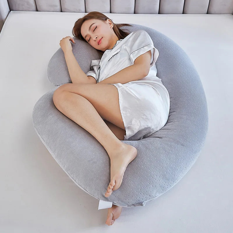 3D Three-Dimensional Waist Pillow – Large C-Shaped Maternity Pillow for Side Sleeping & Postpartum Breastfeeding Support