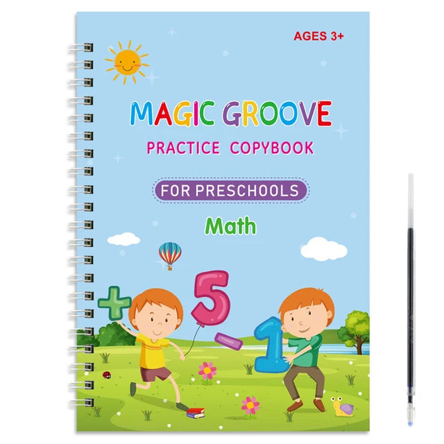 Reusable Magic Copybook – Montessori Drawing and Writing Toy for Kids with Pen Control Training and Educational Stickers