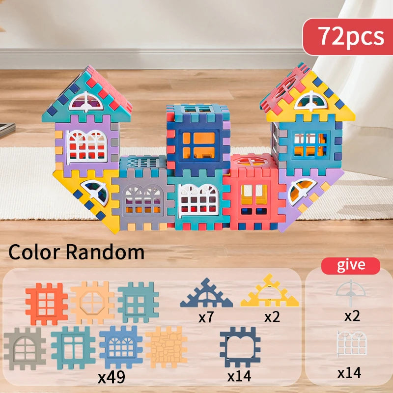 Large Scale House Building Blocks – Simulation Windows for Kindergarten Construction and Kids’ Creative Play