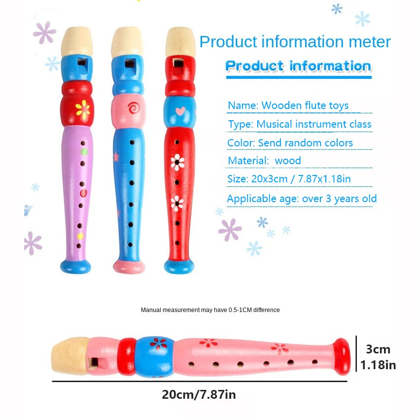 Colorful Wooden Flute Toy – Educational Musical Instrument for Kids, Trumpet Bugle Style Hooter, Fun Learning Toy for Children