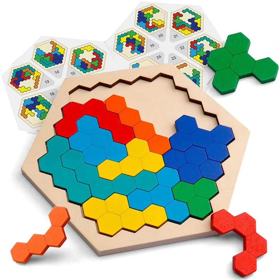 Wooden Tangram DIY Puzzle – Educational Montessori Toy for Kids