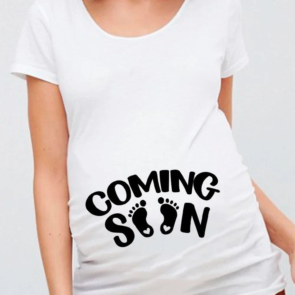 Women Pregnancy T-shirt It's A Girl Baby Print Pregnant Maternity T-shirts Funny Pregnant Women Summer Tees Tops