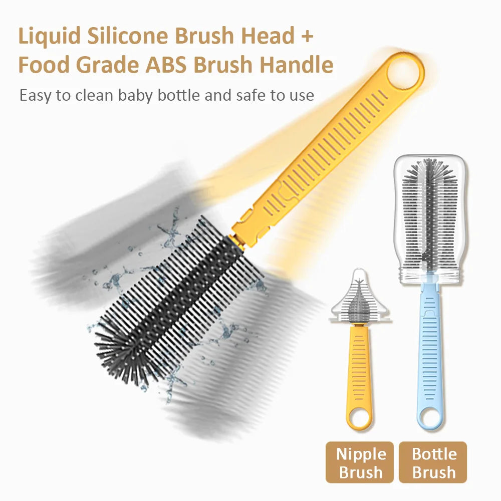 6-in-1 Portable Baby Bottle Brush Kit – Travel Feeding Bottle Cleaning Set, Nursing Bottle Cleaner